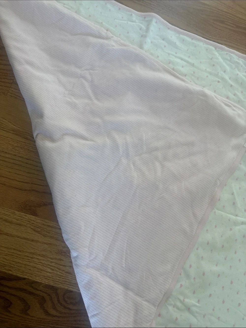 Vintage gymboree pink white flowers Baby blanket with Pink Trim